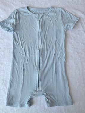 Brave Little Ones - Light Blue Ribbed Summer Short Romper - 2T